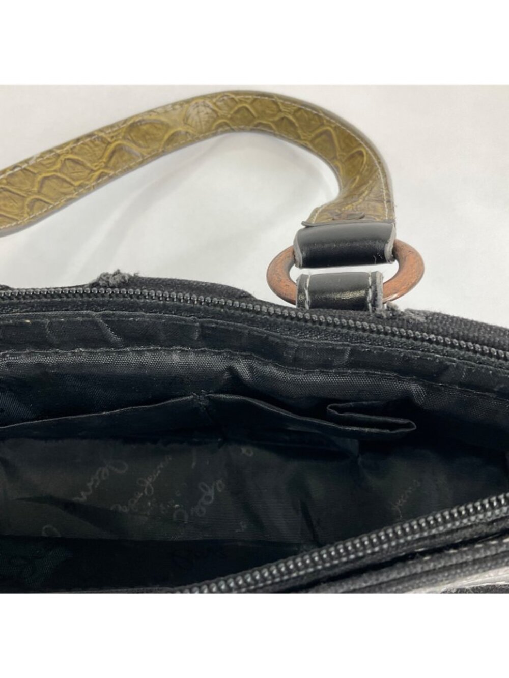 Pepe Jeans Purse Small Black Denim Frayed Vintage Brass Hardware London Rare Y2K - Picture 14 of 15